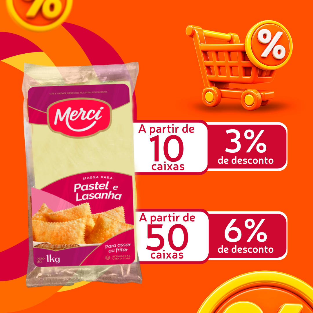 Massa de Pastel Cong 1kg - Merc&iacute;
